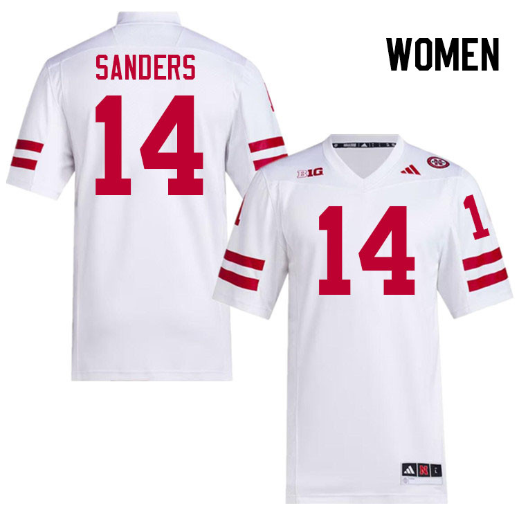 Women #14 Amare Sanders Nebraska Cornhuskers College Football Jerseys Stitched Sale-White